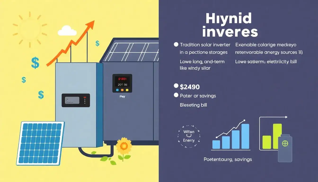 How do hybrid inverters compare to traditional solar inverters in terms of cost savings