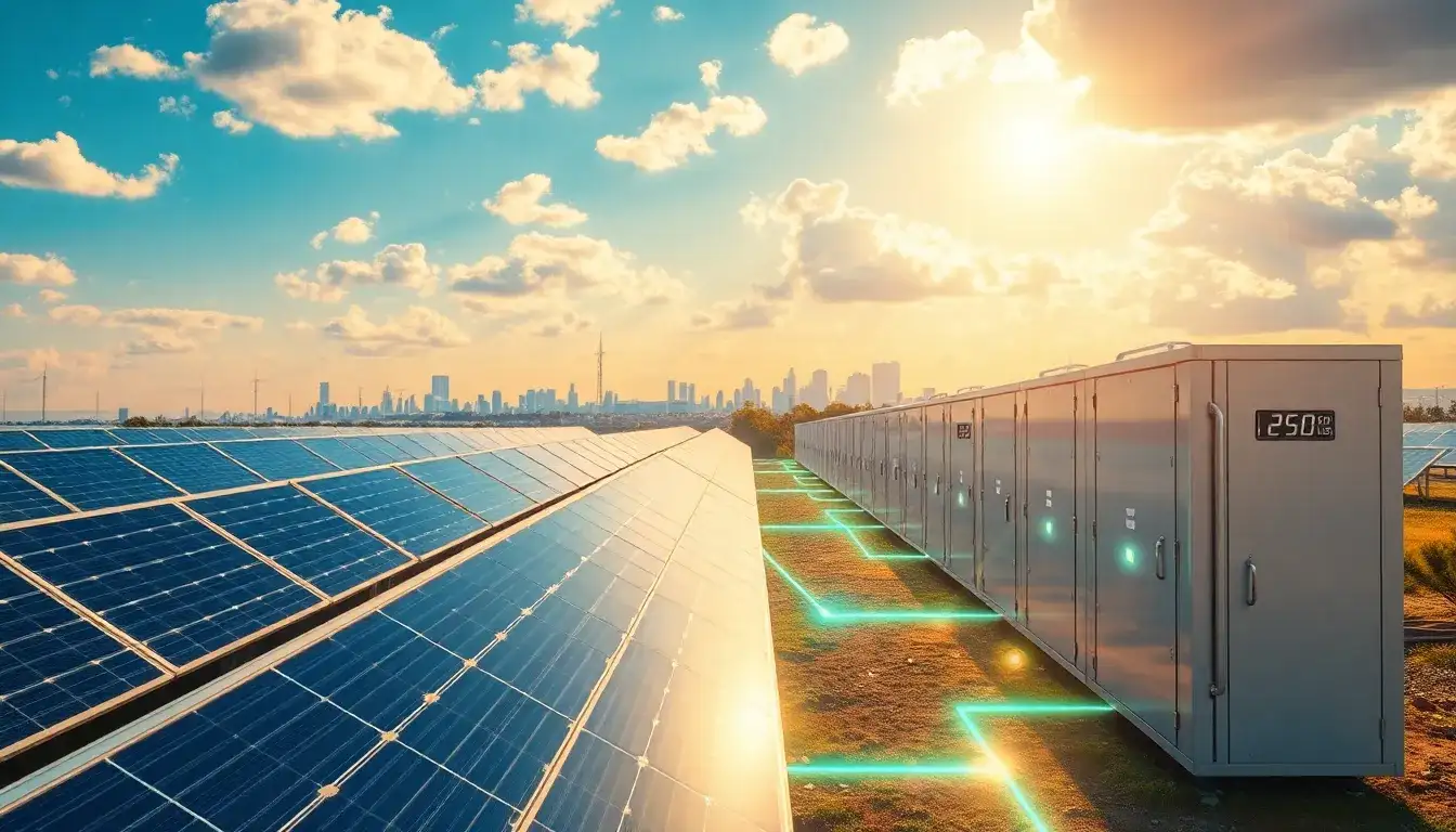 How do batteries help balance the grid during periods of high solar energy production