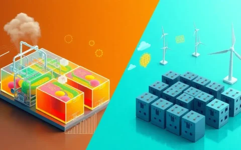 How do flow batteries compare to lithium-ion batteries in grid-scale applications