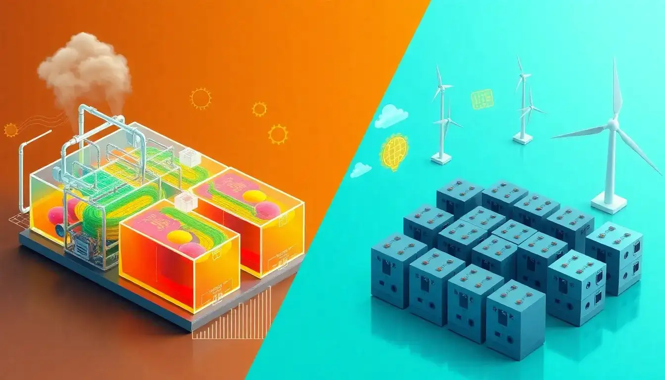 How do flow batteries compare to lithium-ion batteries in grid-scale applications