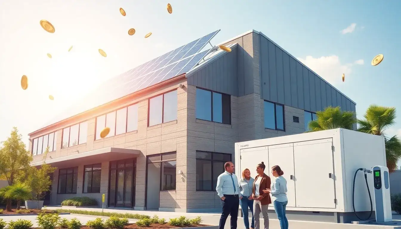 What are the financial benefits of integrating solar-plus-storage systems for businesses