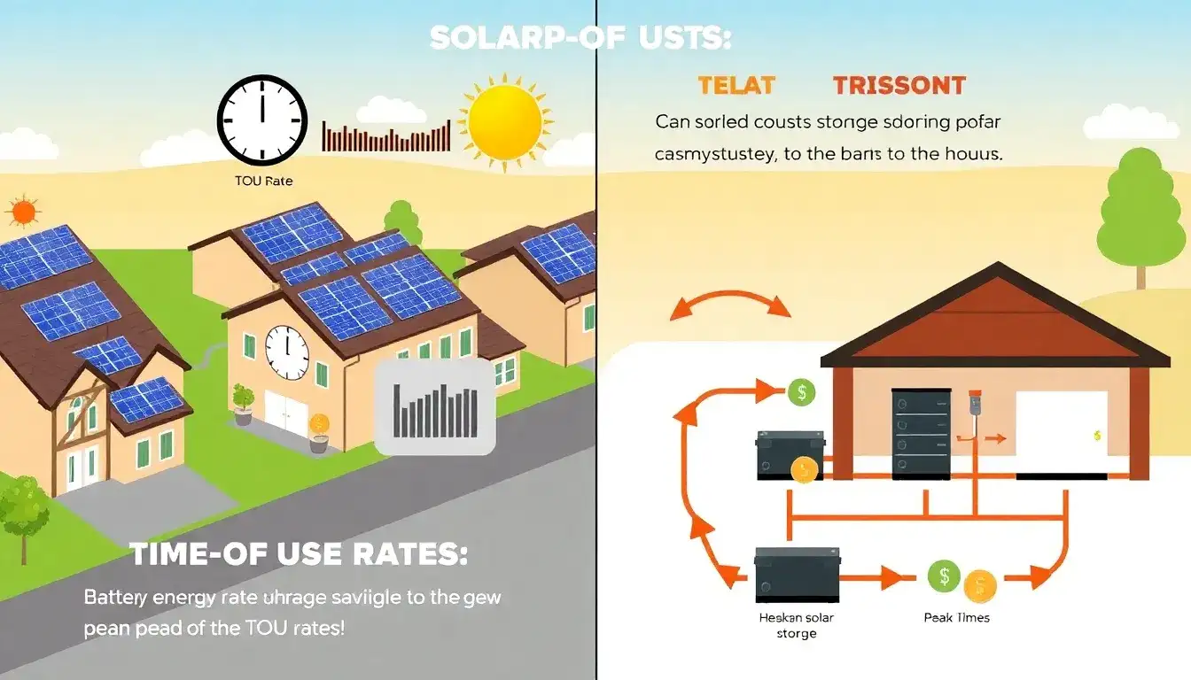 How do time-of-use (TOU) rates impact the savings from solar-plus-storage systems