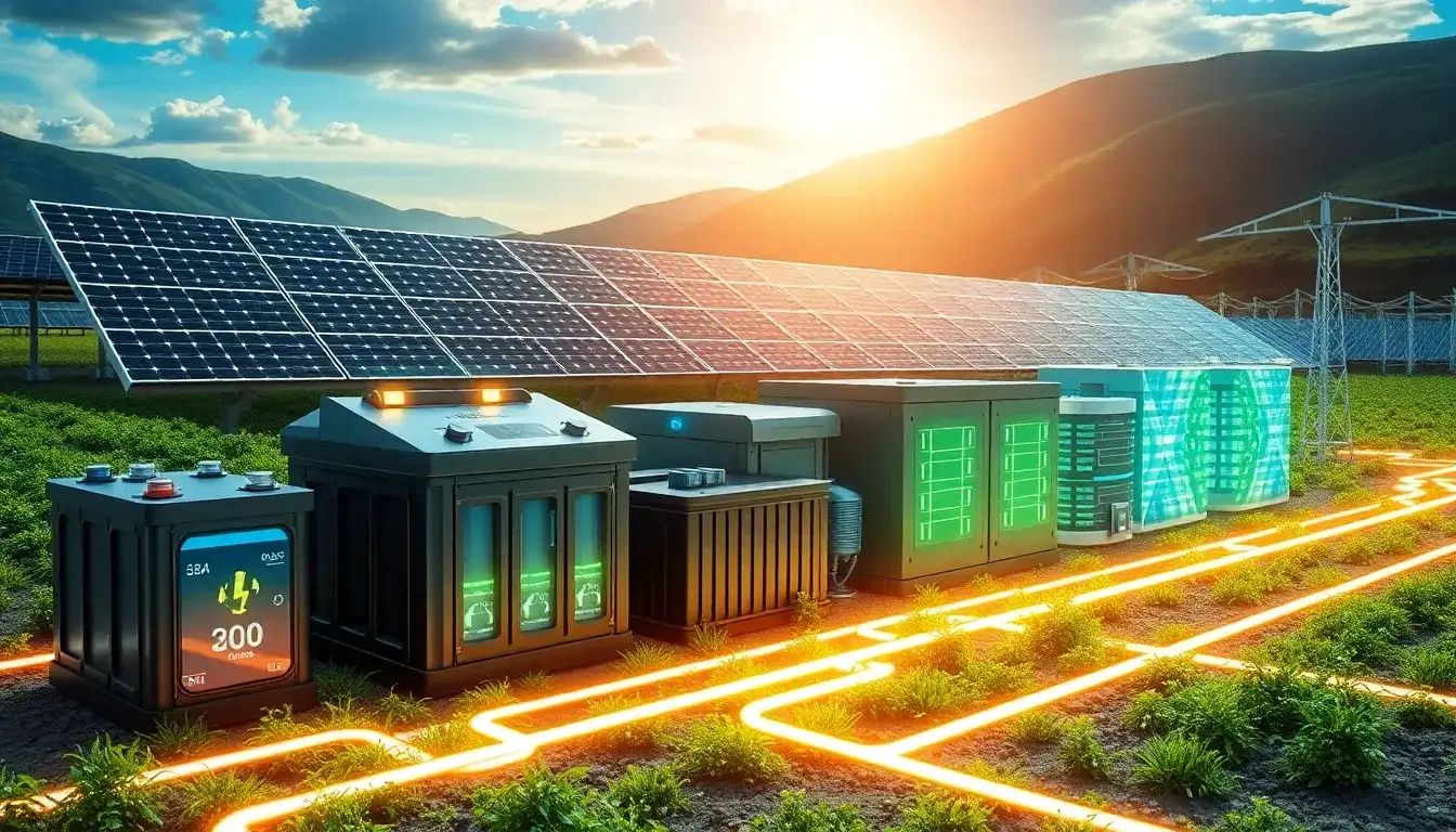What types of energy storage solutions are most effective for solar power systems