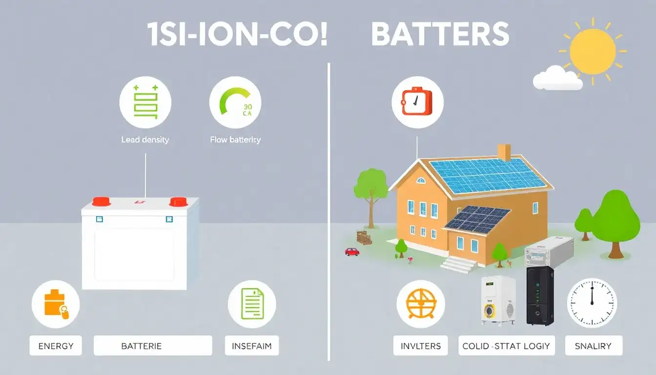 How do lithium-ion batteries compare to other types of solar energy storage solutions