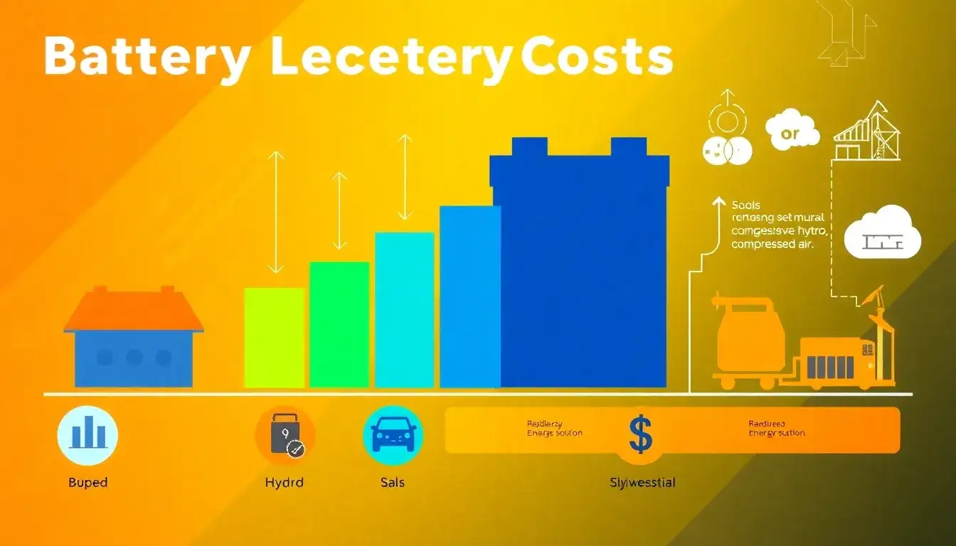How do battery costs compare to other energy storage solutions