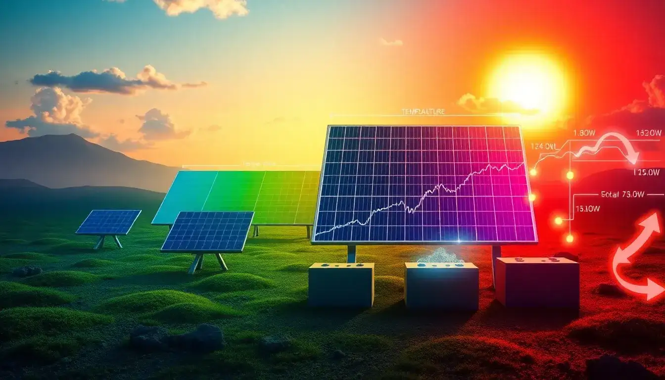 Are there specific temperature ranges that significantly affect solar battery performance