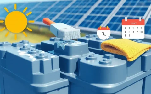 How often should I clean my solar battery terminals