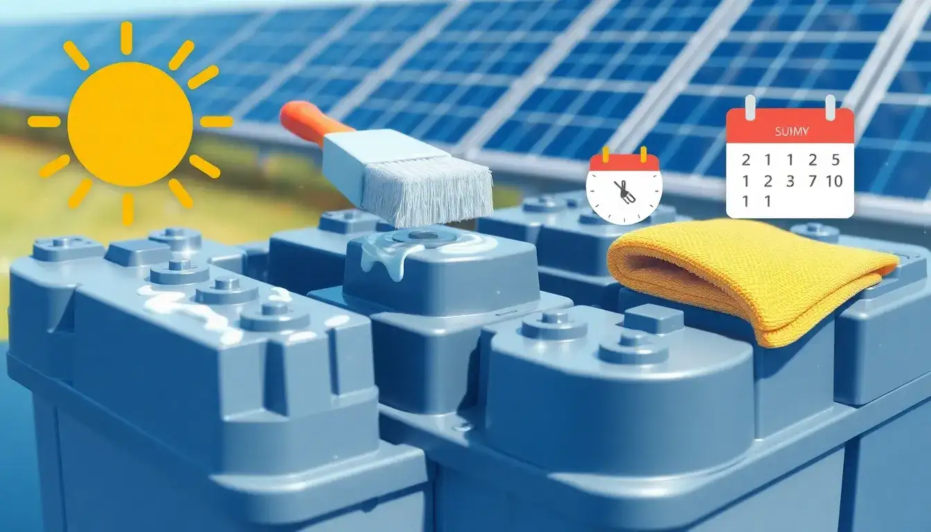How often should I clean my solar battery terminals