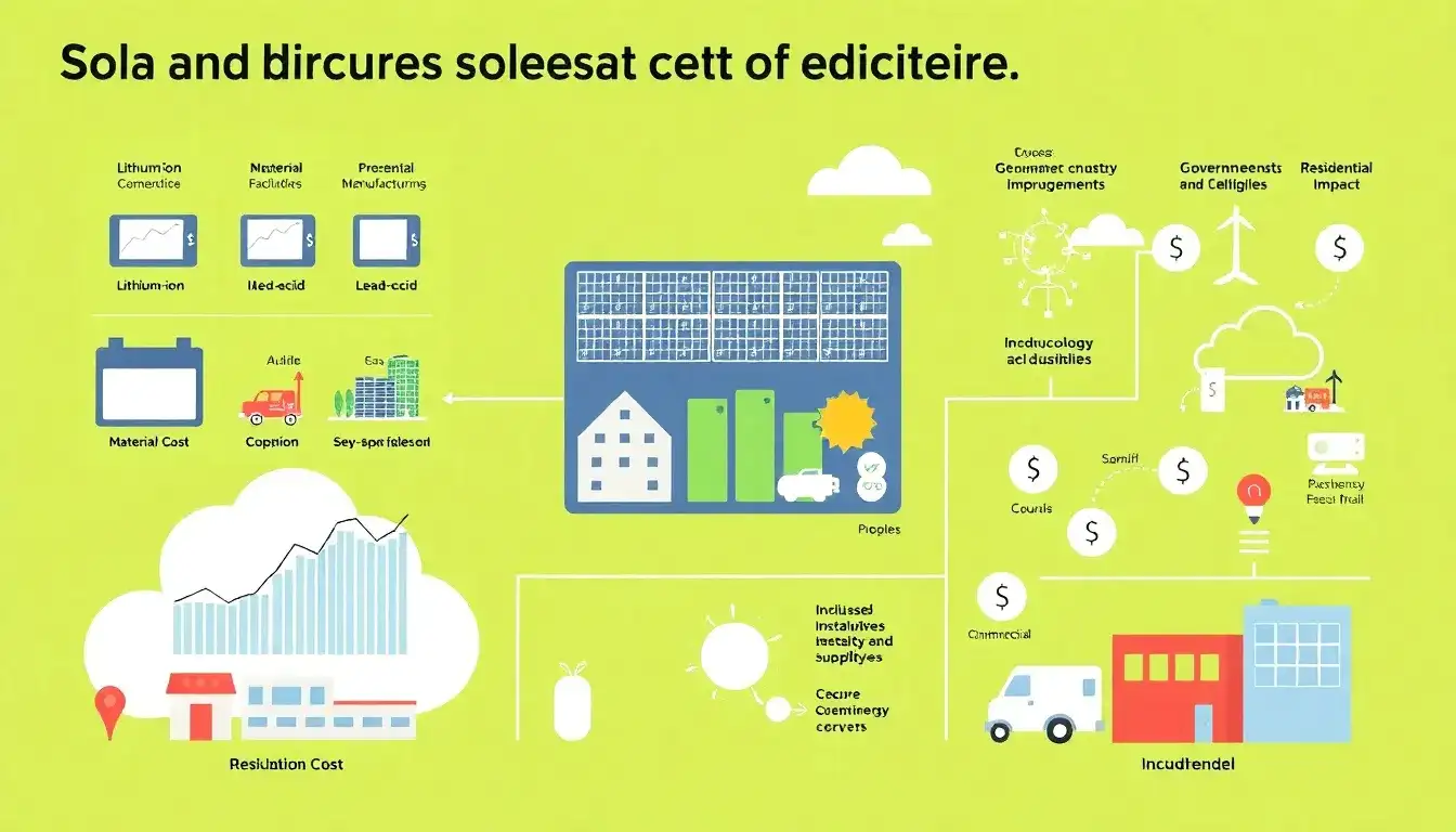 What are the main factors that influence the cost of solar batteries