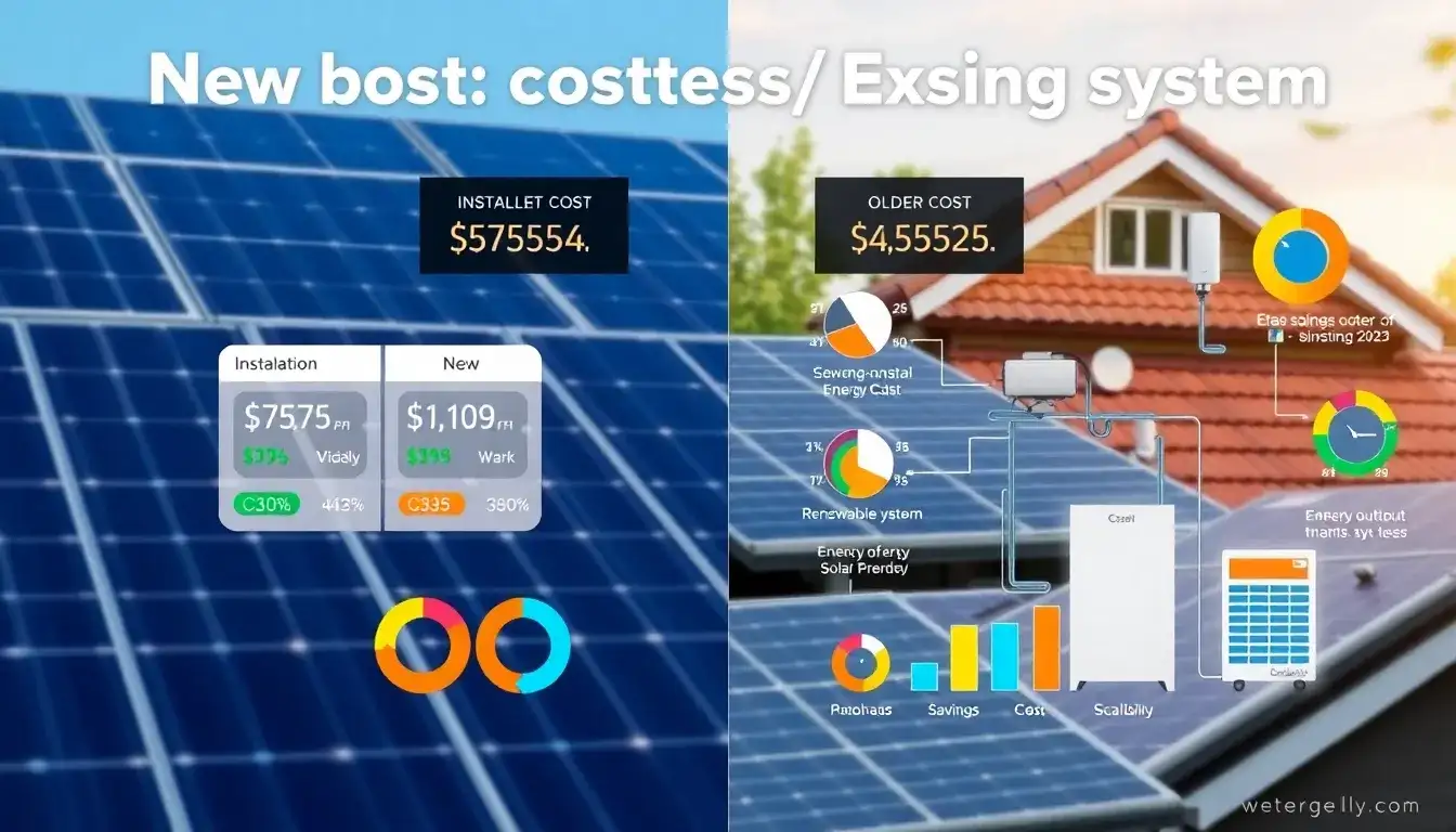 How does the cost of a solar battery installation compare between new and existing solar systems