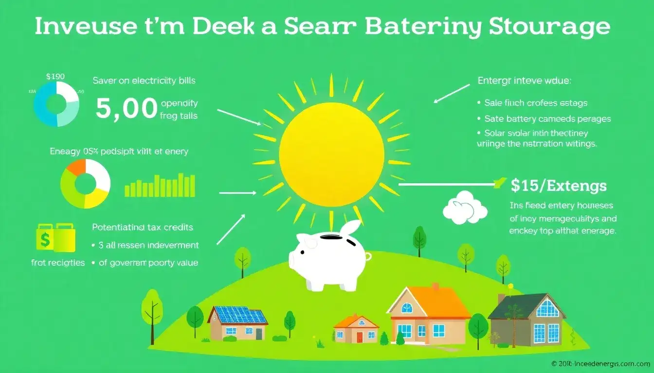 What are the main financial incentives for investing in solar battery storage
