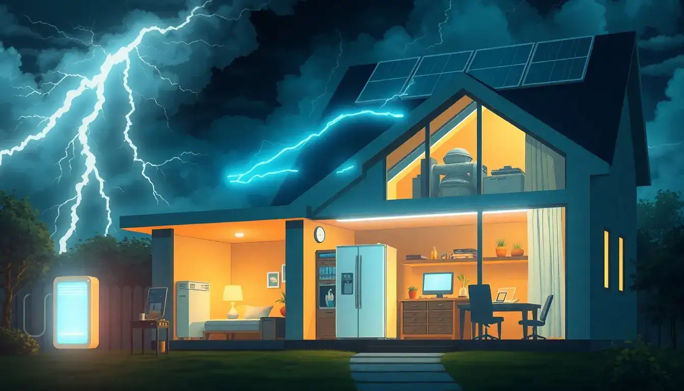 How does battery storage help during power outages