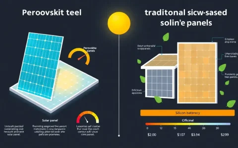 How do perovskite solar panels compare to traditional silicon-based panels in terms of efficiency and cost