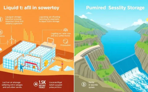 How does the cost of liquid air energy storage compare to pumped hydro storage