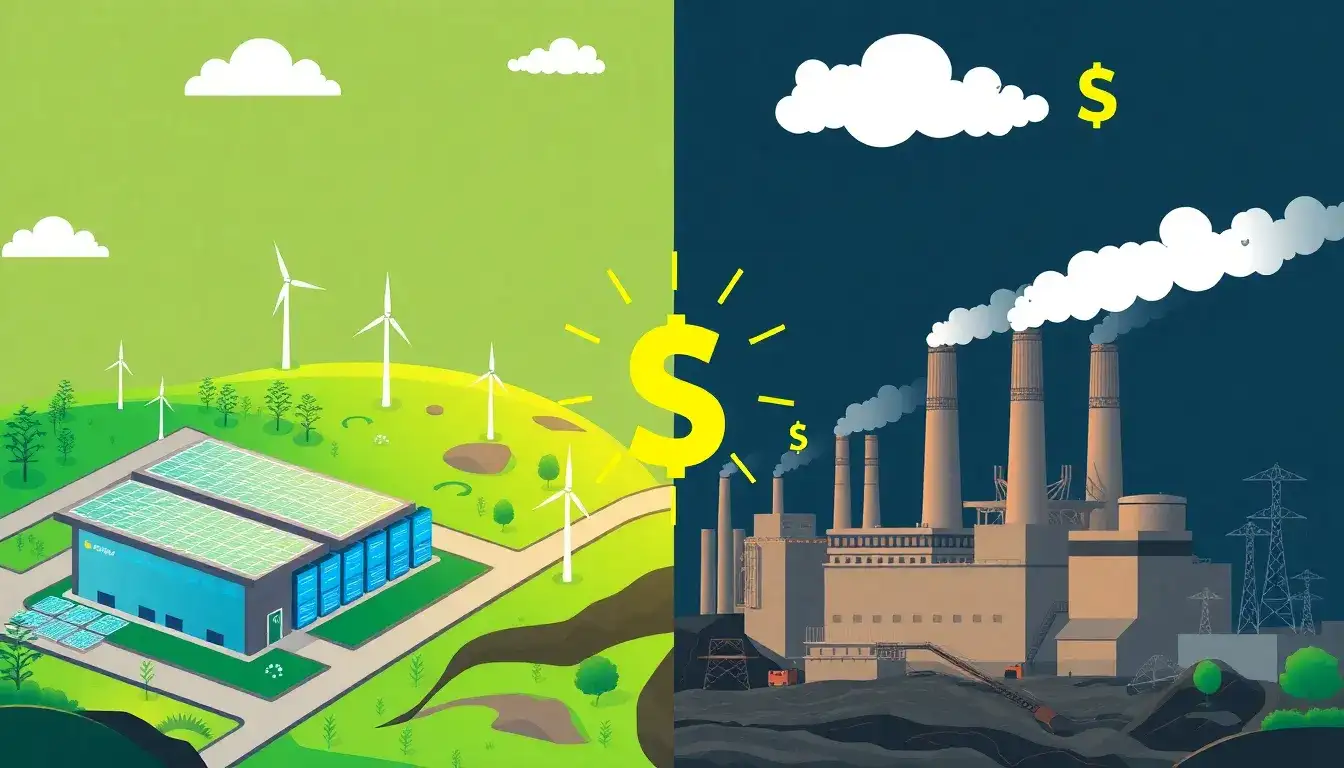 How does the cost of energy storage compare to the cost of maintaining fossil fuel power plants