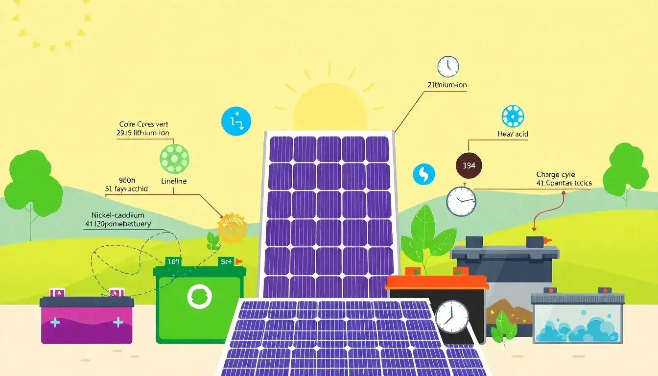 How do lithium-ion batteries compare to other battery types for solar energy storage