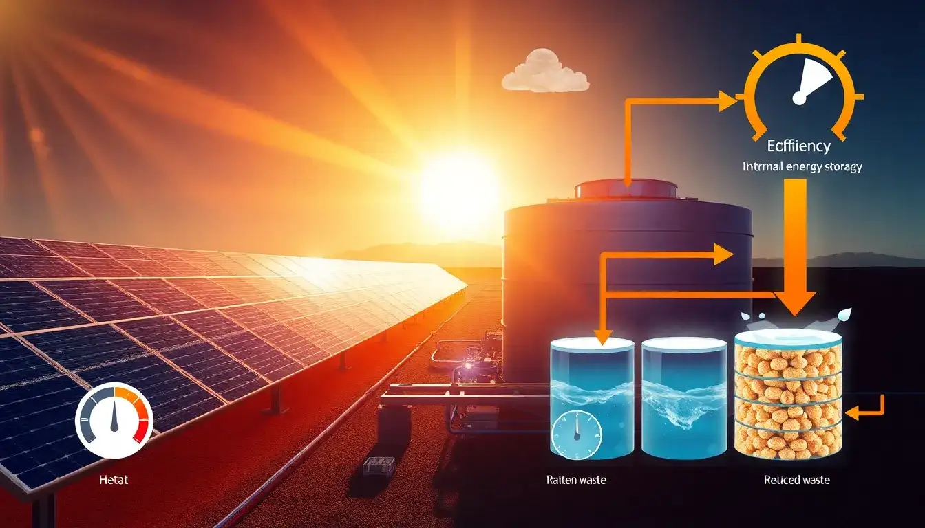 How does thermal energy storage improve the efficiency of solar systems