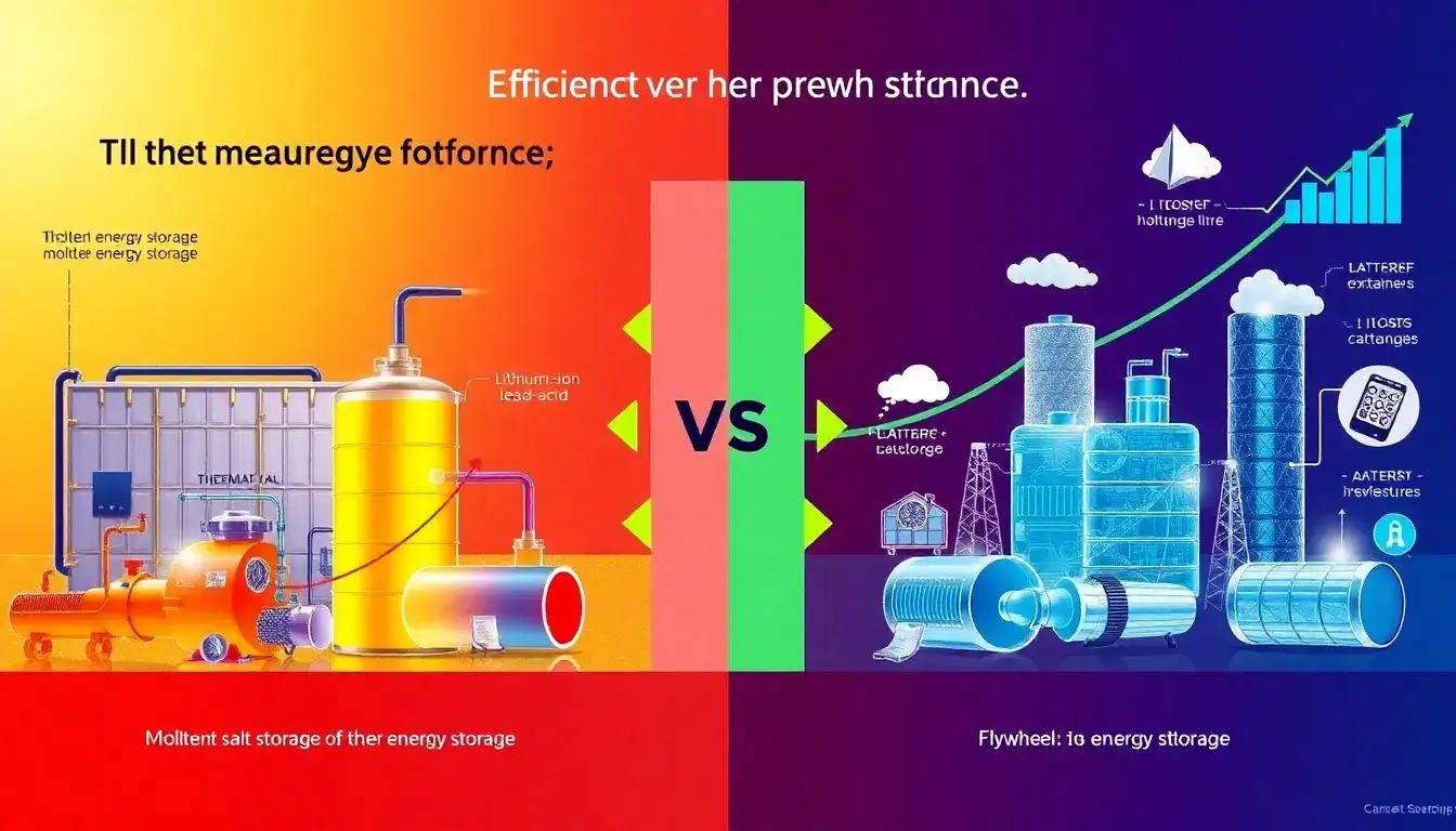 How does the efficiency of thermal energy storage compare to other energy storage methods
