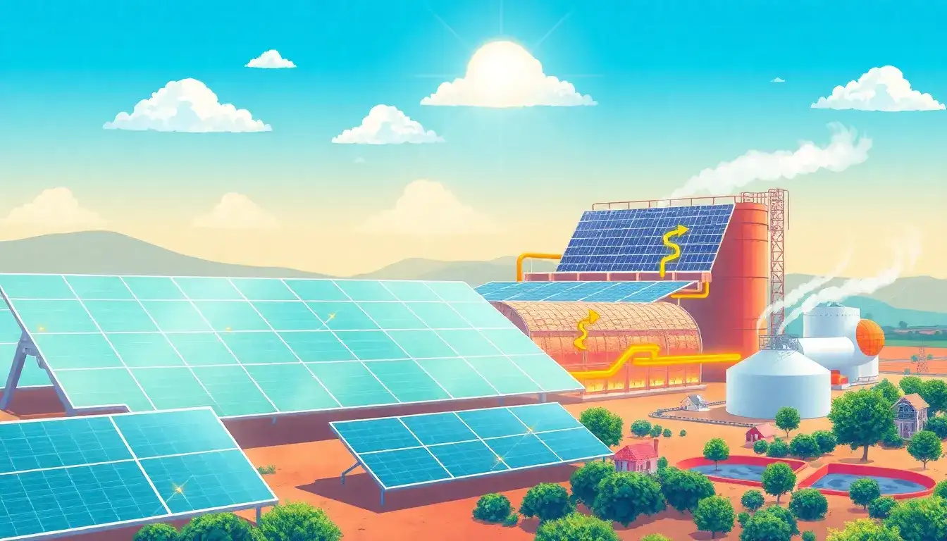 How does thermal energy storage improve the efficiency of solar power plants