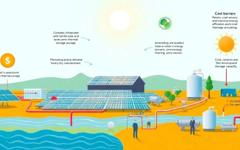What are the main challenges in implementing thermal energy storage for solar power