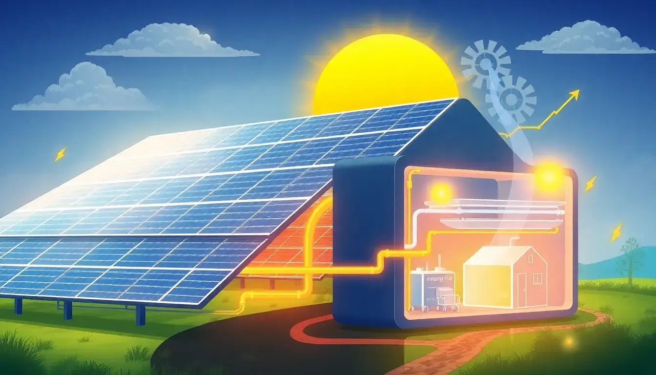 How does thermal energy storage improve the efficiency of solar-powered systems