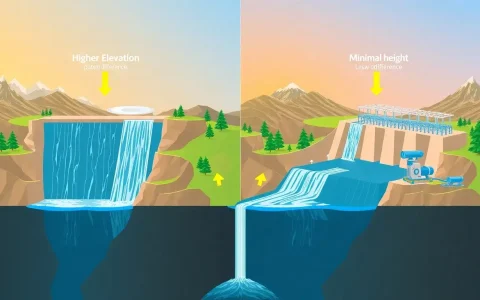 How does the height difference between reservoirs impact the efficiency of pumped hydro storage