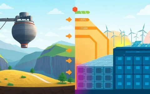 How does the efficiency of gravity-based energy storage compare to traditional battery storage