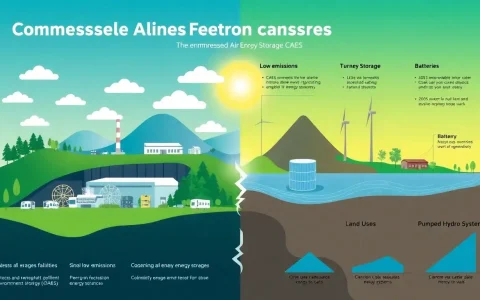 How does the environmental impact of CAES compare to other energy storage technologies