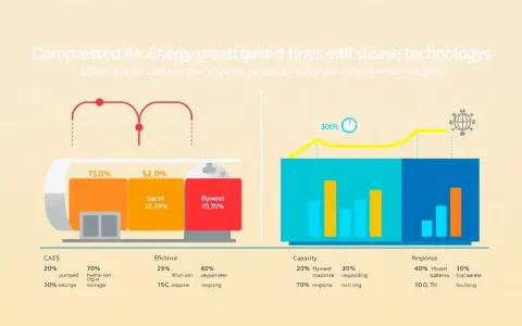 How does the efficiency of CAES compare to other large-scale energy storage technologies
