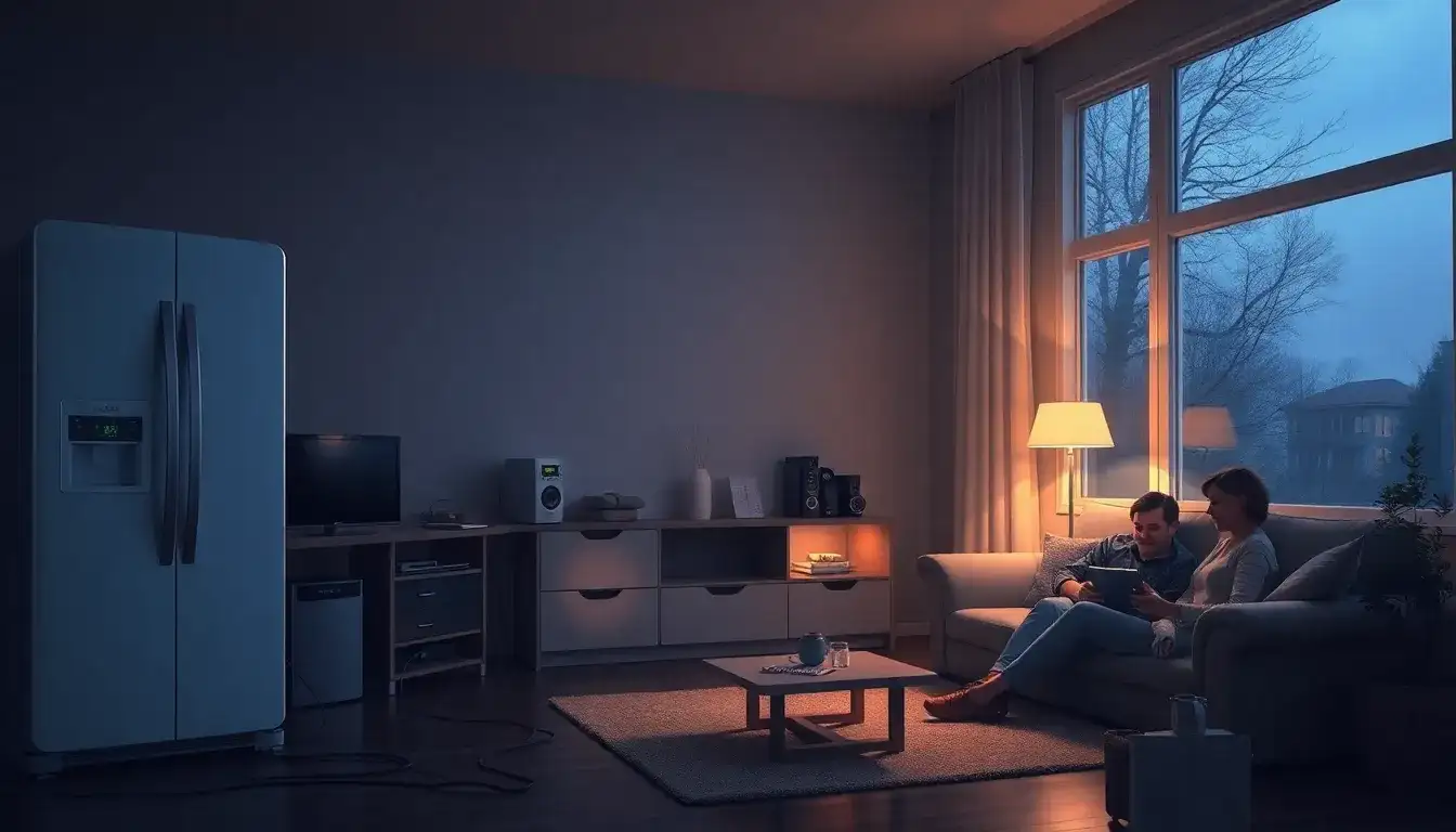 How long can a home battery system power essential appliances during a blackout