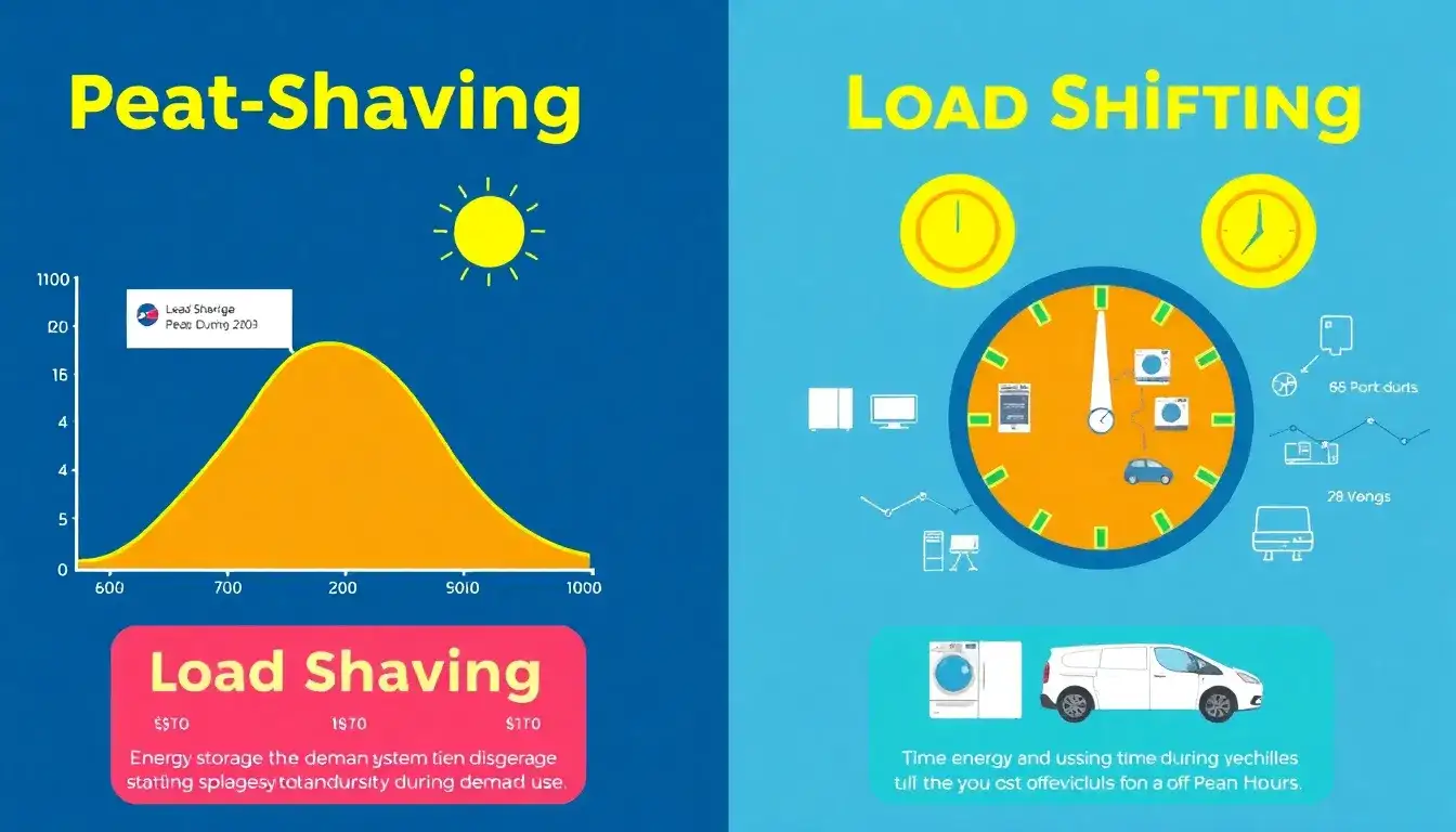 How do peak shaving and load shifting differ in terms of cost savings
