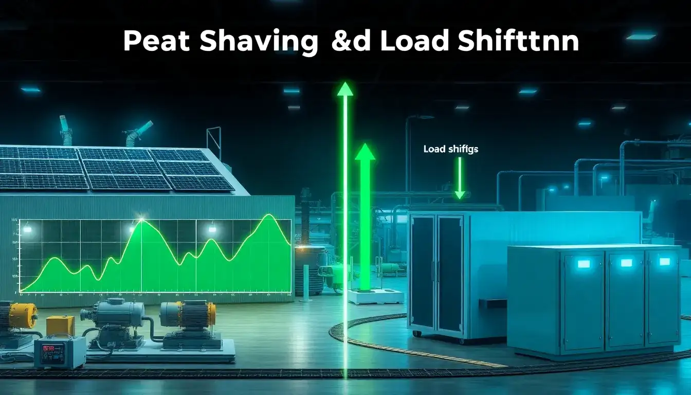 How do peak shaving and load shifting impact the overall efficiency of an industrial facility