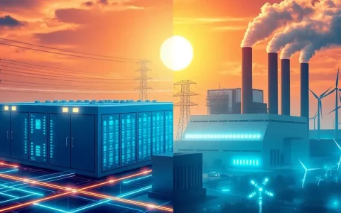 How do batteries compare to traditional power plants in terms of grid stability