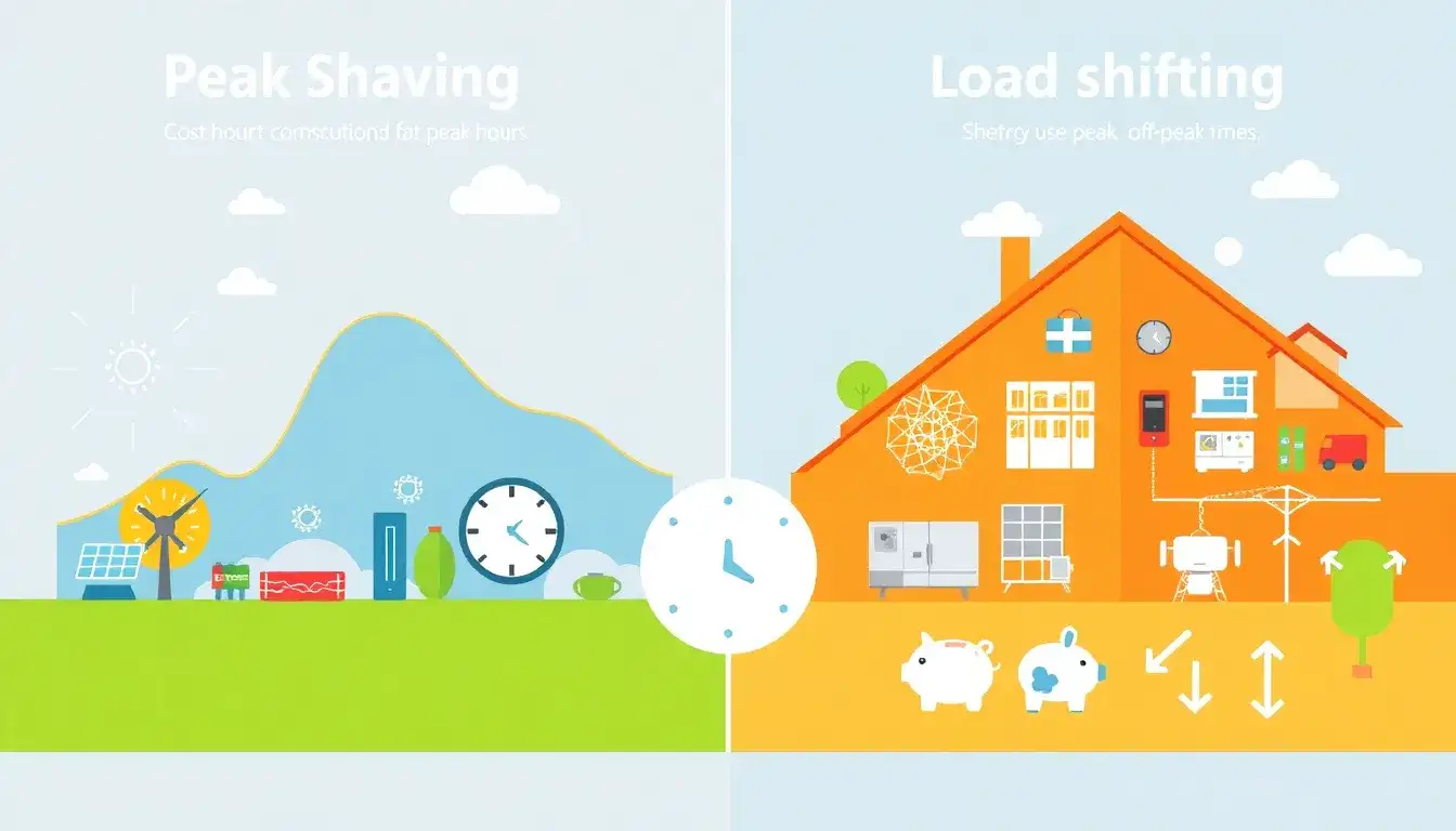How does peak shaving compare to load shifting in terms of cost savings
