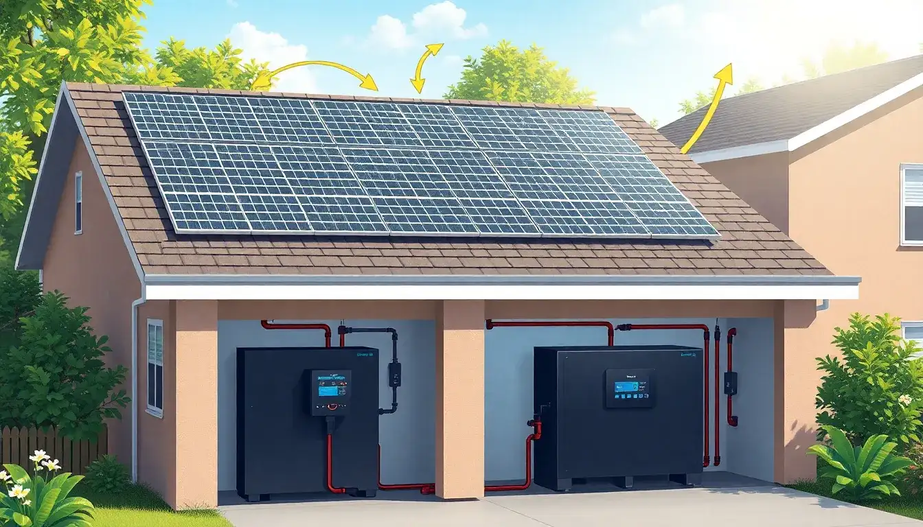 How does a residential energy storage system integrate with solar panels