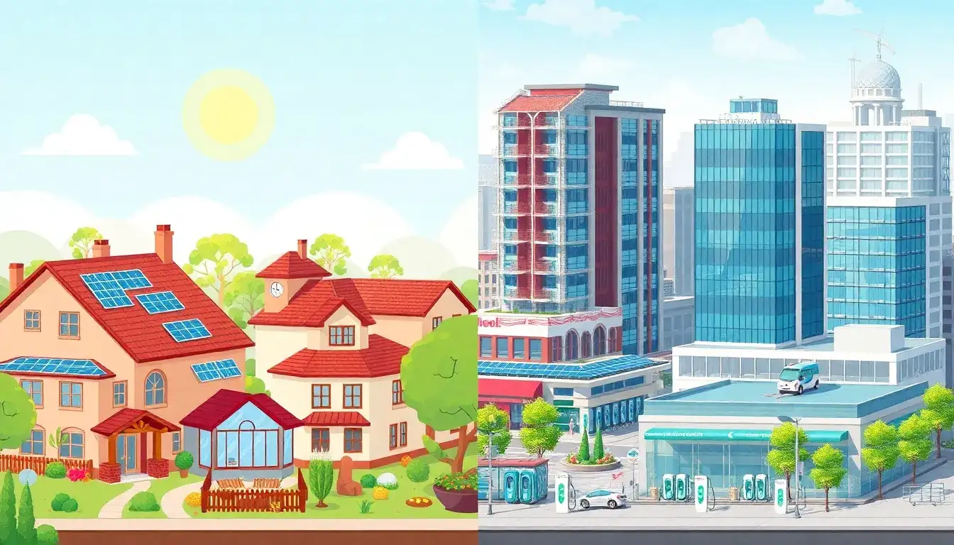 How do peak shaving strategies differ between residential and commercial buildings