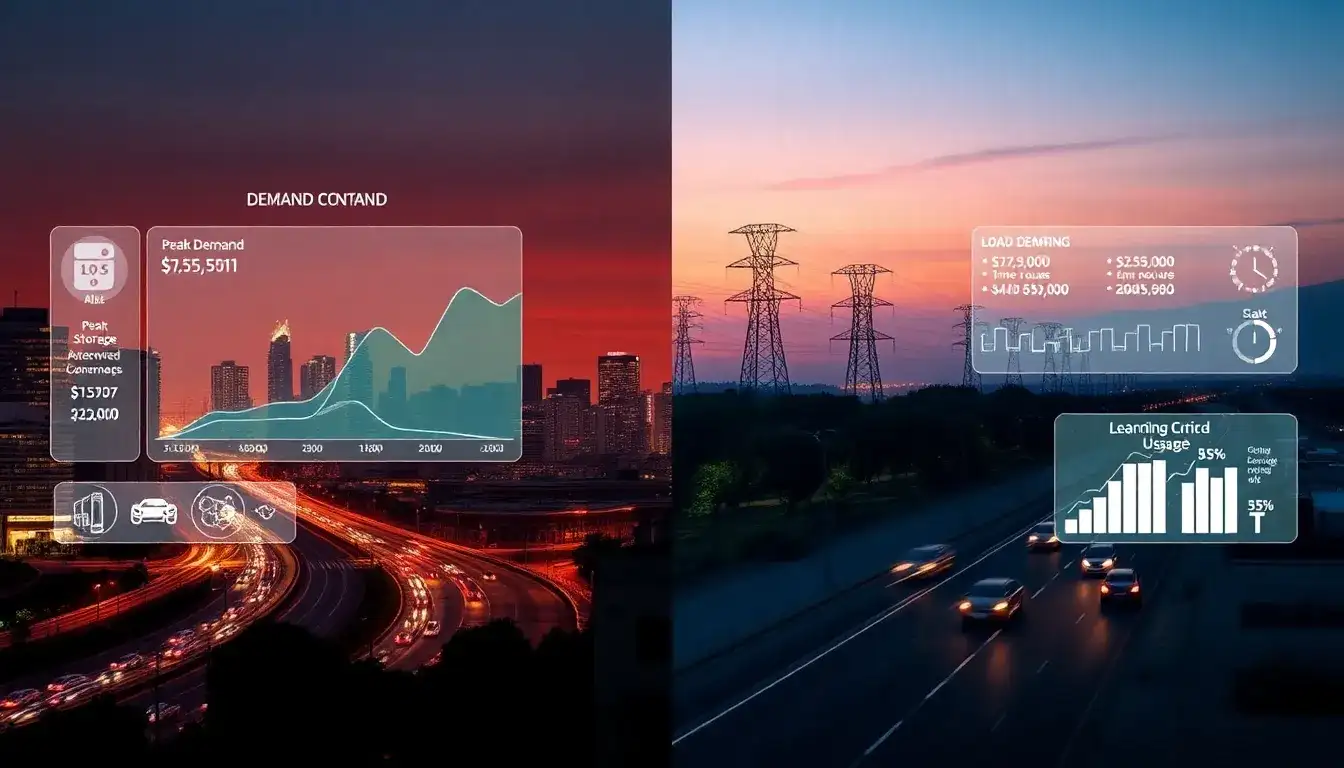 How do demand charges influence the decision to use peak shaving or load shifting