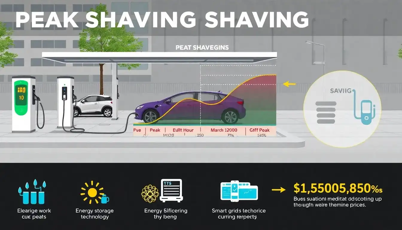 How does peak shaving impact electricity costs for EV charging stations