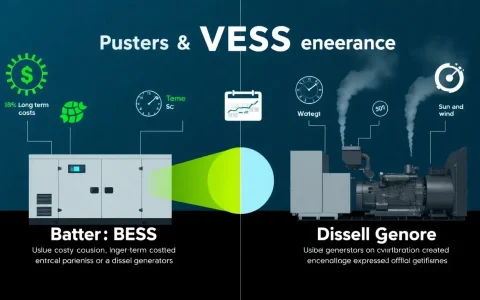How does the cost of BESS systems compare to the cost of diesel generators for data centers