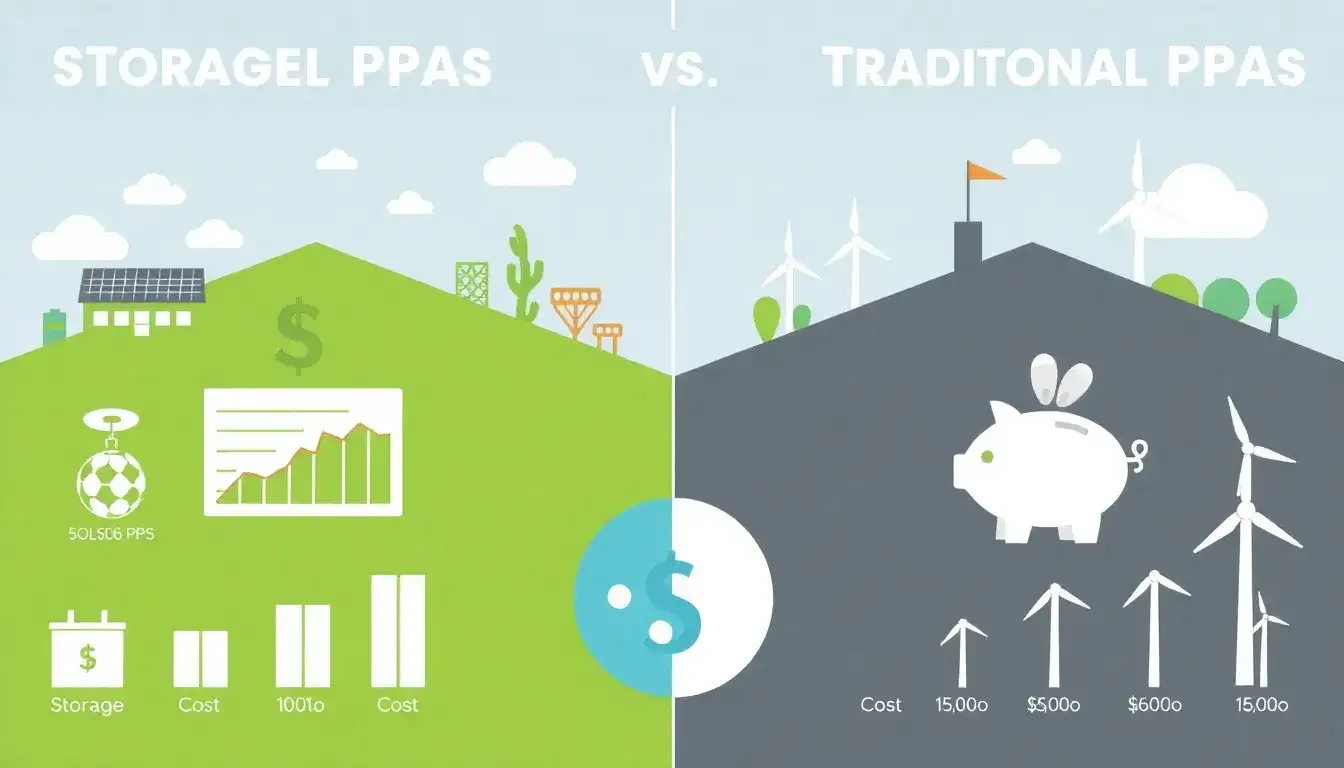 How do storage PPAs compare to traditional PPAs in terms of cost savings