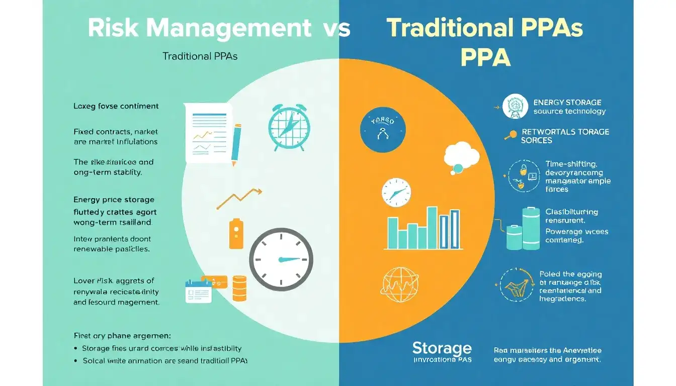 What are the key differences in risk management between storage PPAs and traditional PPAs