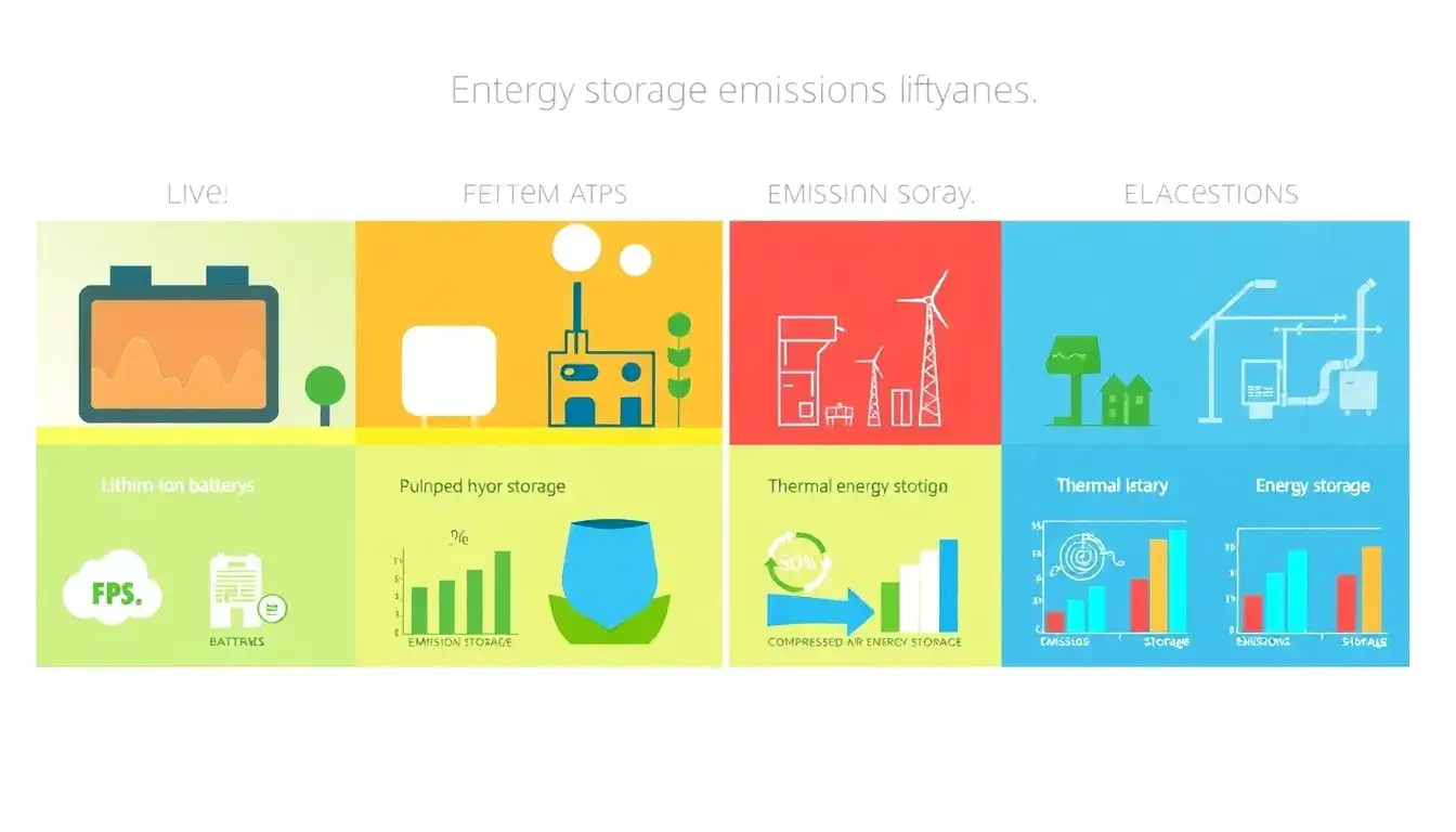 How do different types of energy storage technologies compare in terms of emissions reduction