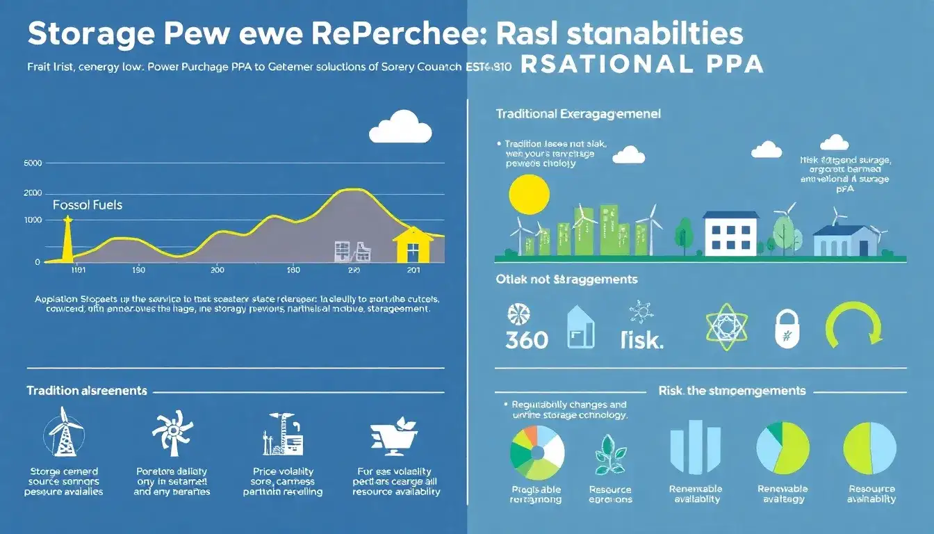How do storage PPAs compare to traditional PPAs in terms of risk management