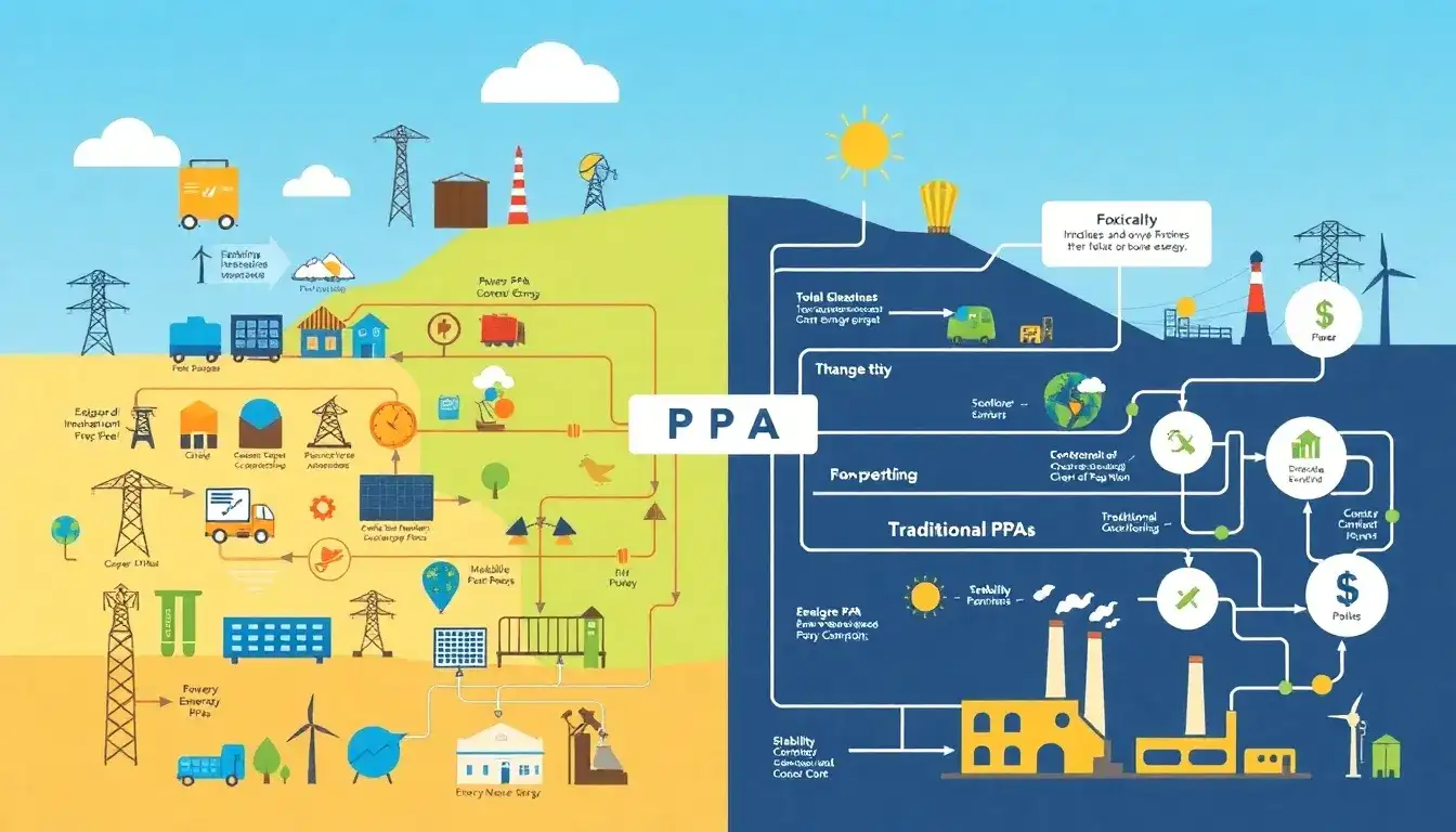 What are the key differences in contractual structures between storage PPAs and traditional PPAs