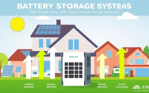 How do battery storage systems compare to other energy-efficient home features in terms of resale value