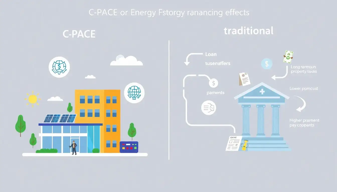 How do C-PACE programs differ from traditional financing options for energy storage projects