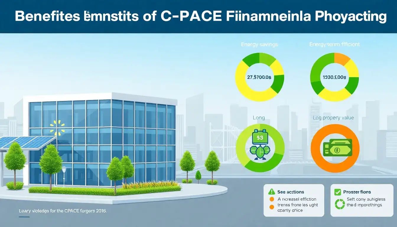 What are the main benefits of using C-PACE financing for commercial properties