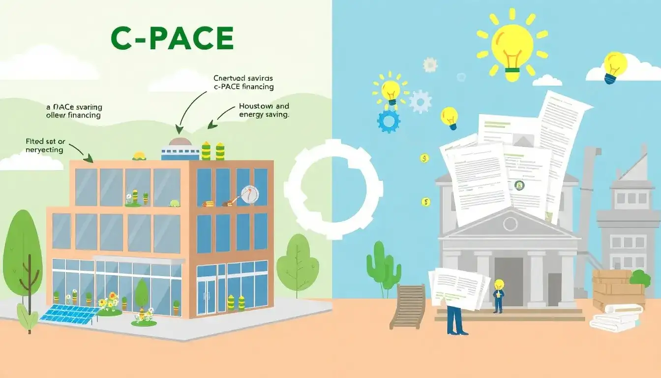How does the C-PACE financing process differ from traditional financing methods