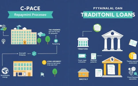 How does the repayment process for C-PACE differ from traditional loans