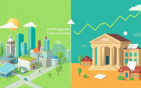 How does the repayment term for C-PACE compare to traditional loans